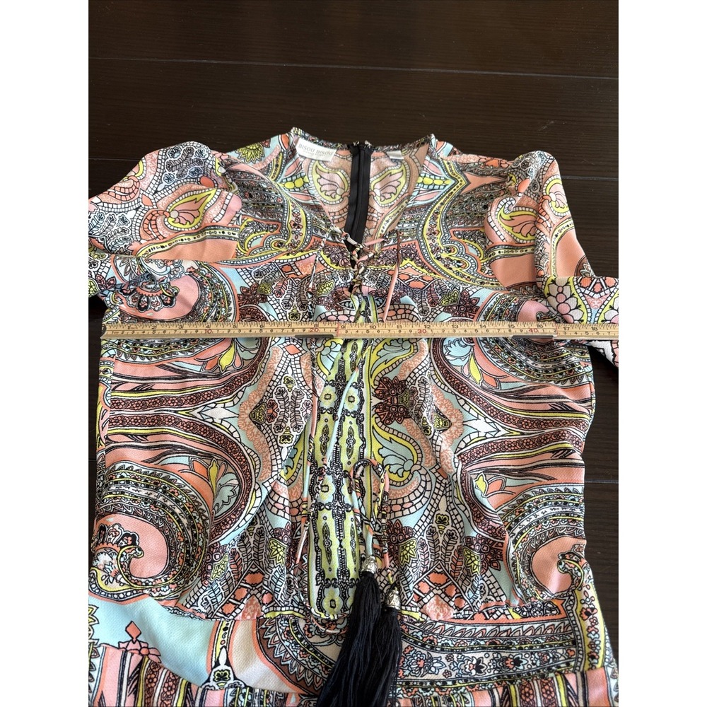 Bisou Bisou Paisley Boho Romper Size M,multicolor - Picture 5 of 8